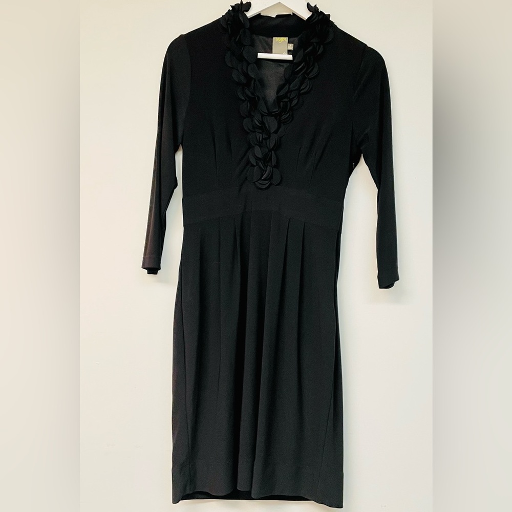 Taylor Black Dress with Neck Embellishment